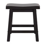 Homelegance By Top-Line Barrett Saddle Seat 18-inch Backless Stools (Set of 2) Black Rubberwood