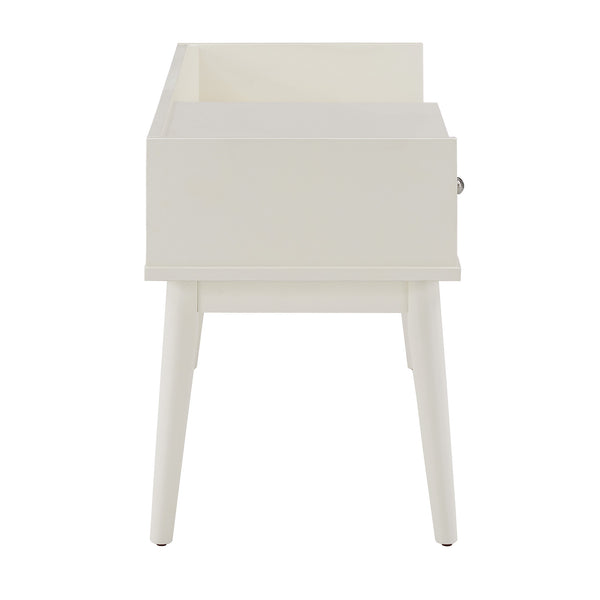 Homelegance By Top-Line Aeron 1-Drawer Cushioned Entryway Bench White Rubberwood