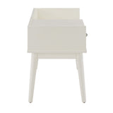 Homelegance By Top-Line Aeron 1-Drawer Cushioned Entryway Bench White Rubberwood