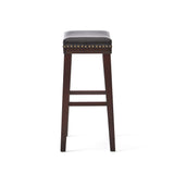 Christopher Knight Home® - Noble House - Kainu Contemporary Upholstered Saddle Barstool with Nailhead Trim - Set of 2