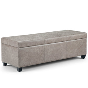 English Elm Avalon Storage Ottoman Bench - Stylish Distressed Grey Taupe, Hidden Storage & Comfortable Seating B136P158643