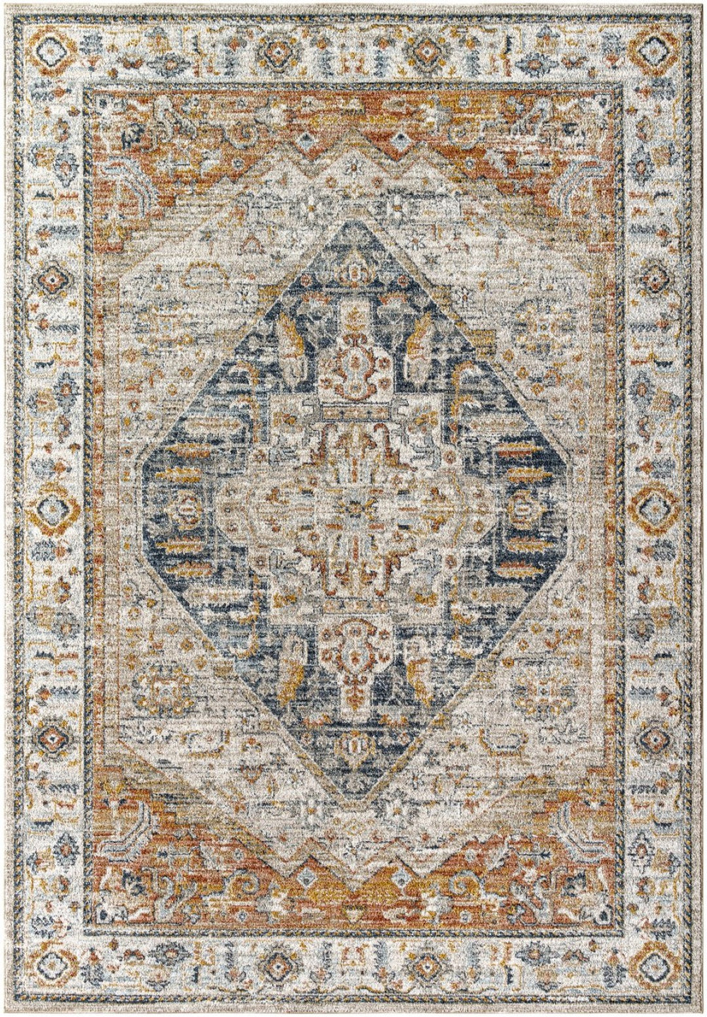 Livabliss Beckham Machine Woven Polyester Runner Rug for Hallways and Entryways White, Amber 2'7" x 7'3" BCM2300-2773