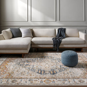 Livabliss Beckham Machine Woven Polyester Runner Rug for Hallways and Entryways White, Amber 2'7" x 7'3" BCM2300-2773