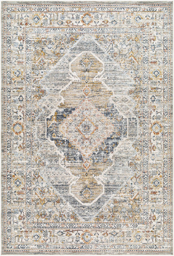 Livabliss Beckham Large Polyester Area Rug Turkish Woven Geometric Pattern for Living Room Floors Charcoal, White 9' x 12'2" BCM2303-9122