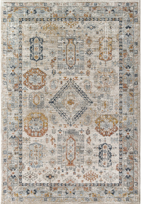 Livabliss Beckham Geometric Polyester Area Rug Turkish Machine Woven for Large Living Spaces White, Medium G 9' x 12'2" BCM2313-9122