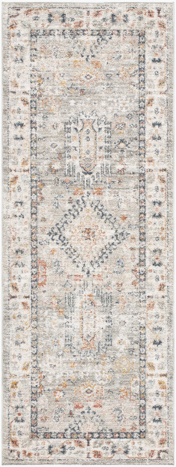 Livabliss Beckham Large Scale Polyester Area Rug for Living Room or Dining Space Medium Pile Light Slate, Wh 2'7" x 7'3" BCM2315-2773