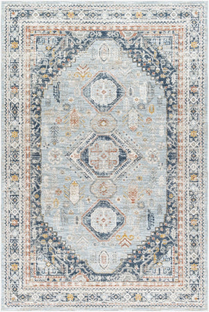 Livabliss Beckham Geometric Accent Rug Machine Woven Polyester Medium Pile Entryway Bathroom Ice Blue, White 9' x 12'2" BCM2323-9122