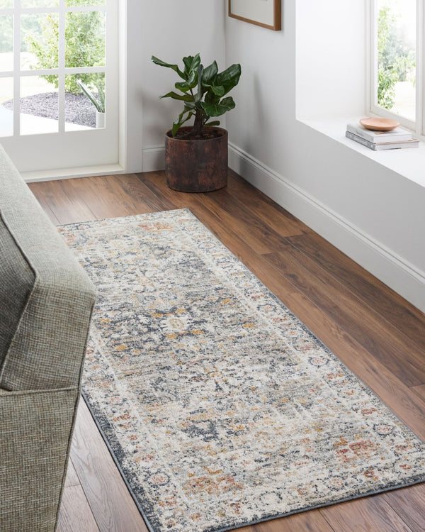 Livabliss Beckham Large Format Polyester Area Rug for Living Room and Dining Space Decor Charcoal, White 2'7" x 7'3" BCM2327-2773