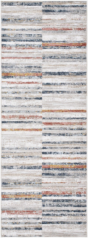 Livabliss Beckham Medium Pile Polyester Area Rug for Large Living Rooms and Dining Spaces Light Slate, Wh 2'7" x 7'3" BCM2332-2773