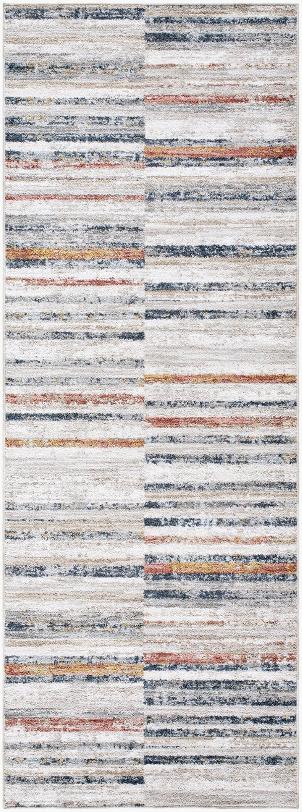 Livabliss Beckham Medium Pile Polyester Area Rug for Large Living Rooms and Dining Spaces Light Slate, Wh 2'7" x 7'3" BCM2332-2773