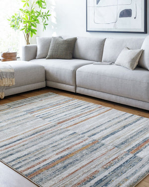 Livabliss Beckham Medium Pile Polyester Area Rug for Large Living Rooms and Dining Spaces Light Slate, Wh 2'7" x 7'3" BCM2332-2773