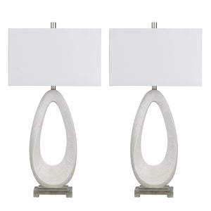 Crestview Collection 33.25"H Elegant Resin & Metal Table Lamp Set Of 2 With Stylish Shades For Home Lighting Decor   Cvavp2110