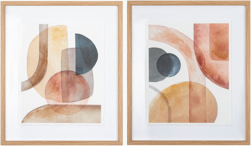 Livabliss Bosaca Minimalist Framed Wall Art Slim Profile Geometric Print for Modern Interiors BCS001-SET