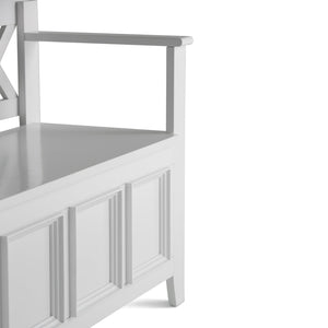 English Elm Amherst Solid Wood Entryway Storage Bench - Elegant White Seating With Hidden Storage & Style B136P158269