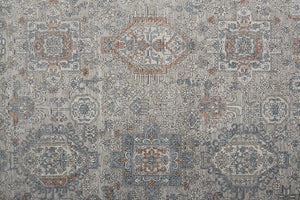 Feizy Rugs Marquette Elegant Power-loomed Rug With Traditional Persian Motifs - Stain Resistant And Durable Taupe,Silver,Blue Polyester,Acrylic Mrq3761fgrymltf06
