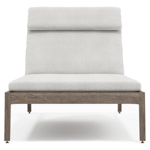 Bernhardt Bernhardt Ibiza Chaise Lounge In Weathered Teak With Abaca Wicker Back, Plush Outdoor Cushions, Made-To-Order O1029A