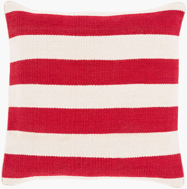 Surya Bold Geo Accent Pillow - 18"X18" Soft Cotton With Unique Geometric Design For Stylish Decor Red Cotton,Cotton Bd002-2222p