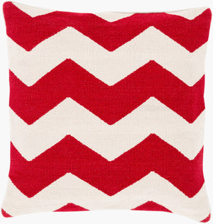 Surya Bold Geo Accent Pillow - 18"X18" Soft Cotton With Unique Geometric Design For Stylish Decor Red Cotton,Cotton Bd004-2222