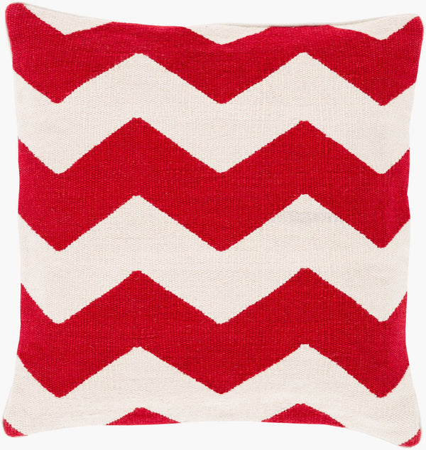 Surya Bold Geo Accent Pillow - 18"X18" Soft Cotton With Unique Geometric Design For Stylish Decor Red Cotton,Cotton Bd004-2222