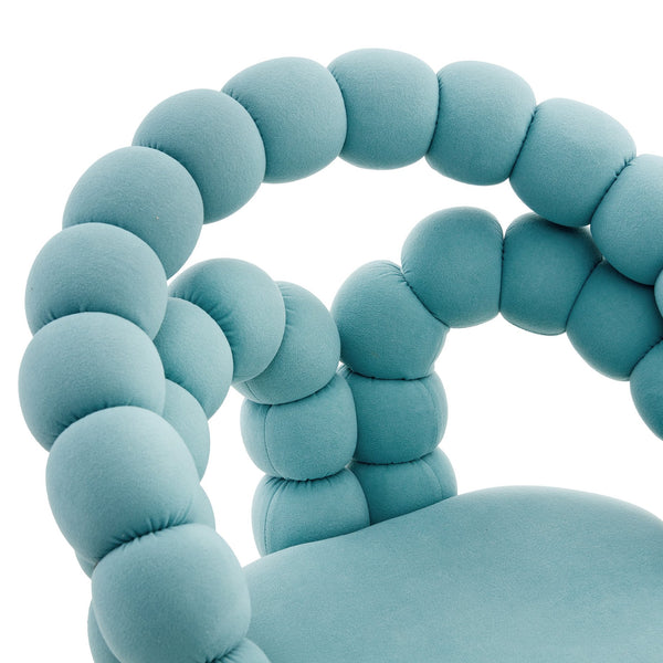English Elm Set of Velvet Bubble Ball Chain Accent Chair with Sculptural Backrest for Living Room Gold,Teal W3875P370850