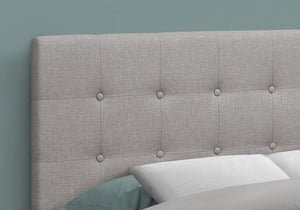 English Elm Bed, Upholstered Grey Linen-Look Headboard For Full Size Bed - Transitional Style With Tufted Design B2710P219554