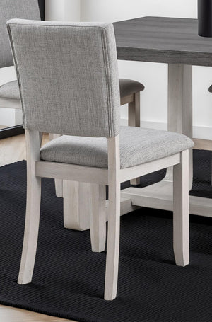 English Elm Transitional Trestle Base Dining Set with Upholstered Chairs for Modern Farmhouse Rooms Gray B2741S00784