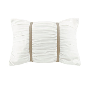 English Elm 7 Piece Seersucker Comforter Set With Throw Blanket In Taupe & Blush - Cozy Cottage Chic Style B035P266669