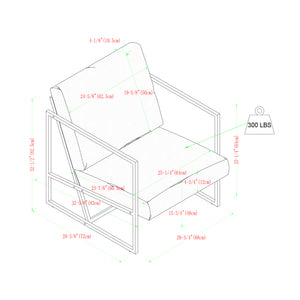 Soho Upholstered Chair with Metal Frame Fog Grey SOUACFG Walker Edison