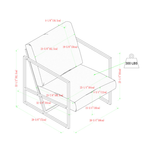 Soho Upholstered Chair with Metal Frame Fog Grey SOUACFG Walker Edison