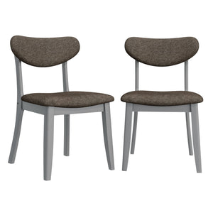 English Elm Dumfries Upholstered Armless Dining Chairs Set of 2 with Solid Wood Legs Modern Gray B127P495086