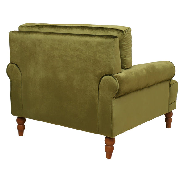 English Elm Mirod Oversized Polyester Accent Chair with Column Legs and Ergonomic Lumbar Support Green N760S0000028C