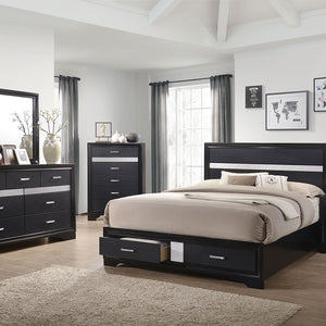 English Elm Annie Black 6-Drawer Bedroom Chest - Elegant Glamour & Efficient Storage For Modern Spaces B062P378343