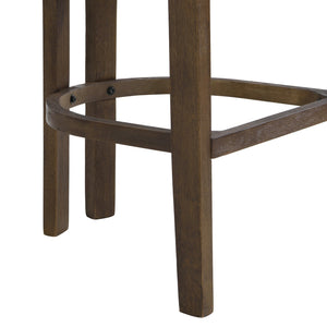 English Elm 30" Rubberwood Upholstered Barstools with Arms Mid-century Style for Kitchen Island Set of 2 Beige,Walnut N771P361772T