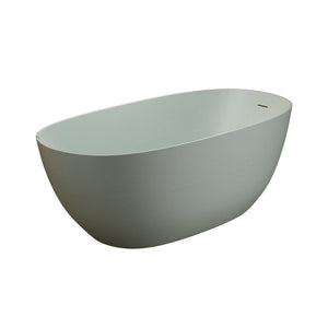 English Elm 65'' Resin Stone Freestanding Soaking Tub Ergonomic Matte White Spa Bath Turquoise Green W2753P347485