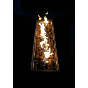 English Elm 25" 25" H x 42" W Steel Outdoor Fire Pit Table with Lid Black - Stainless Steel Burner, Propane/NG Convertible, Adjustable Flame, Modern Patio Centerpiece B120P230250