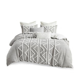 INK+IVY Hayes Global Inspired Chenille 3 Piece Cotton Duvet Cover Set II12-1164 Gray