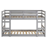 English Elm Walker Edison - Classic Solid Wood Stackable Twin Over Twin Bunk Bed Frame - Grey