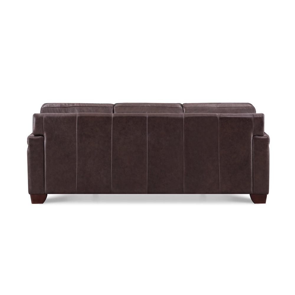 English Elm Alice Premium Leather Loveseat Brown — Top-Grain Seating, Pocket Coil Cushions, Feather-Memory Foam Comfort (61"L x 40"W x 32.5"H) B2705P338108