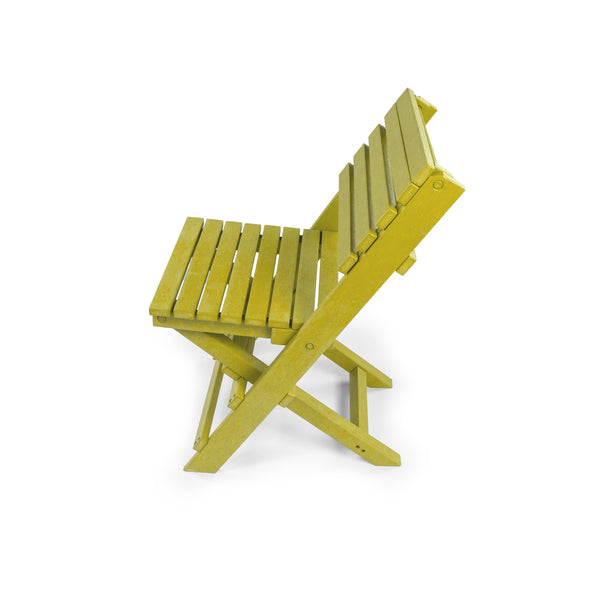 English Elm Coastal Bay Recycled Hdpe Folding Bistro Chair for Patio and Balcony Use Yellow B2745P409661