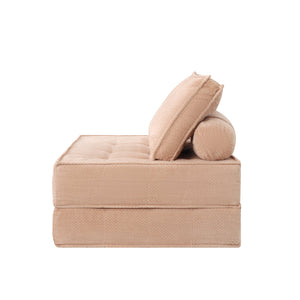English Elm 33.4 Inch Modular Corduroy Lounge Chair with Spring Cushions for Compact Living Spaces Pink W3975P455221