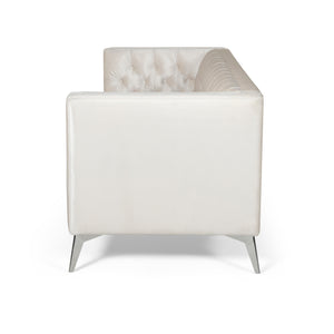 English Elm 3-seater Tufted Upholstered Sofa with Matte Iron Legs for Modern Living Rooms 68263.00A