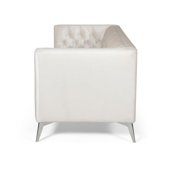 English Elm 3-seater Tufted Upholstered Sofa with Matte Iron Legs for Modern Living Rooms 68263.00A
