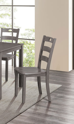 English Elm 5pc Square Dining Set with Slat Back Chairs, Transitional Gray Finish, 36" Table, Easy Assembly B2741P381506