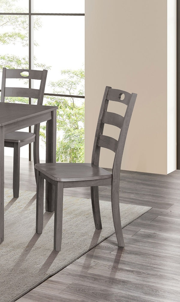 English Elm 5pc Square Dining Set with Slat Back Chairs, Transitional Gray Finish, 36" Table, Easy Assembly B2741P381506