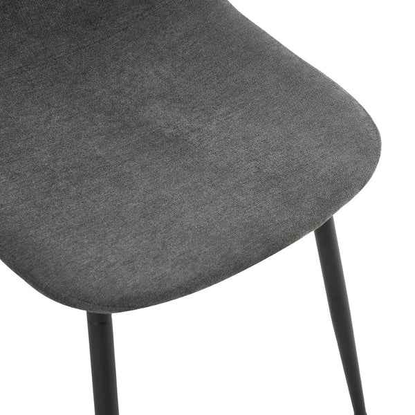 English Elm Table And Chair Set: Modern 79"X31.5" Glass Top With X-Shaped Metal Legs & 6 Dark Gray Linen Chairs W1151S03601-GIGA