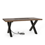 Christopher Knight Home® - Noble House - - Brody Dining Fire Table Top 40,000Btu Tank Outside