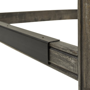 English Elm Jennifer Taylor Home - Paris 26.5" Farmhouse Counter Height Bar Stool with Upholstered Linen Seat, Hardwood Frame, Brass Footrest Gray B2719P238378