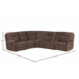 Parker House Parker Living Cooper - Shadow Brown 6 Piece Modular Manual Reclining Sectional Shadow Brown 100% Polyester (S) MCOO-PACKA-SBR