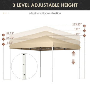 English Elm Outsunny 13' X 13' Instant Pop-Up Canopy Tent With Wheeled Carry Bag – Adjustable Height & Uv Protection W2225P200630-GIGA