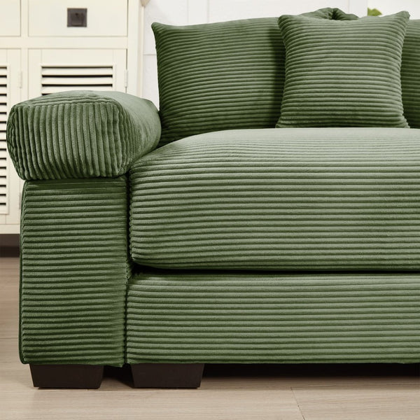 English Elm Oversized Modular Sectional Couch - Ultra-Comfortable Corduroy, Deep Seats & Flexible Design For Living Spaces W714S01339-GIGA